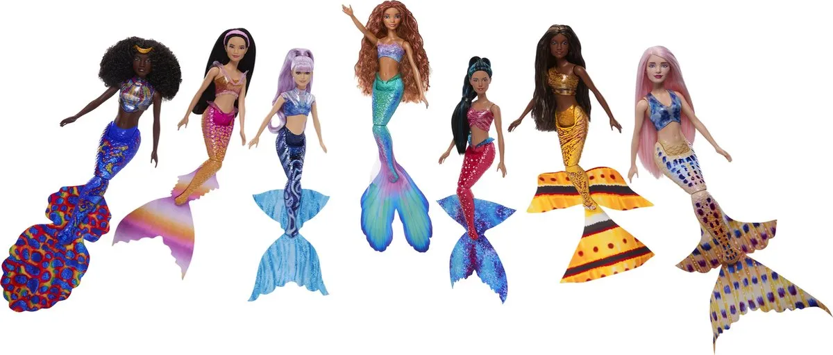 Disney Princess Ariël en Zussen Meerkleurige Zeemeerminpop HLX18