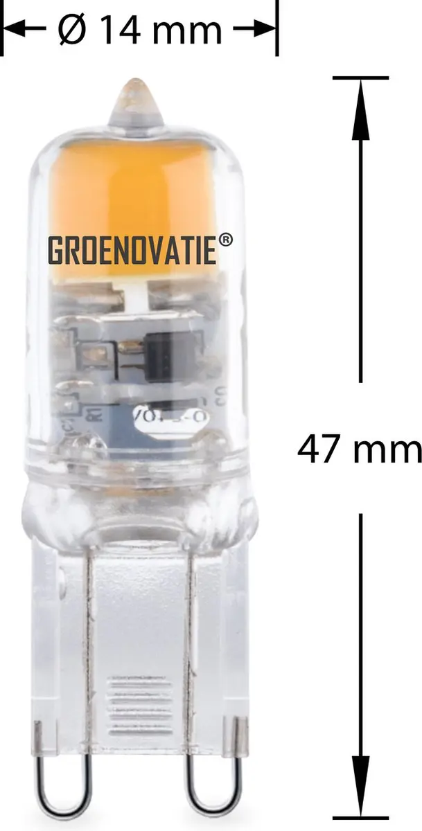 Groenovatie LED Lamp G9 2W COB - Warm Wit 2800K - Dimbaar