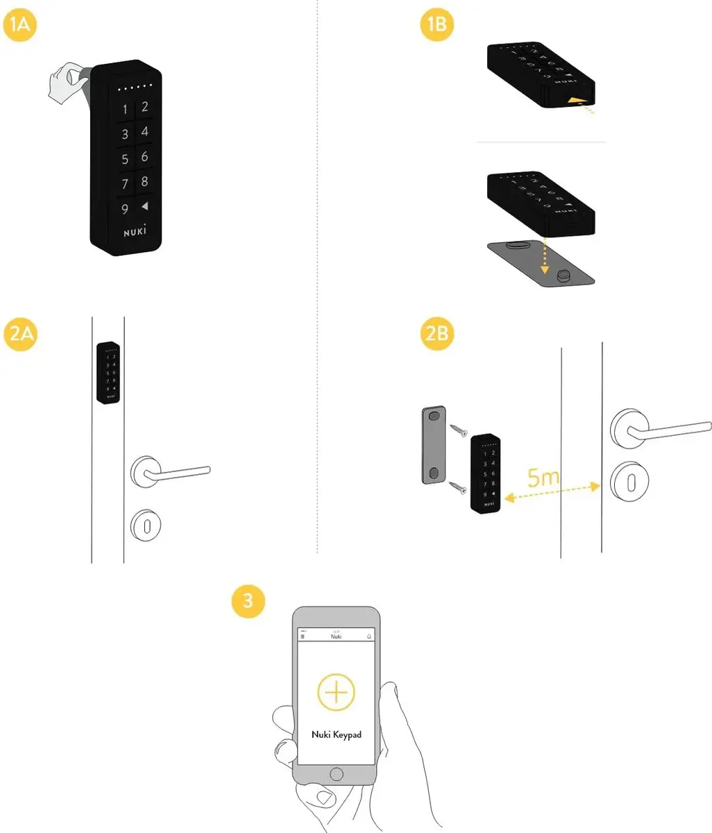 Nuki Keypad Slimme Deuropener - Cilinderslot 10/30mm - Zwart