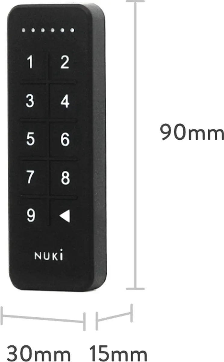Nuki Keypad Slimme Deuropener - Cilinderslot 10/30mm - Zwart