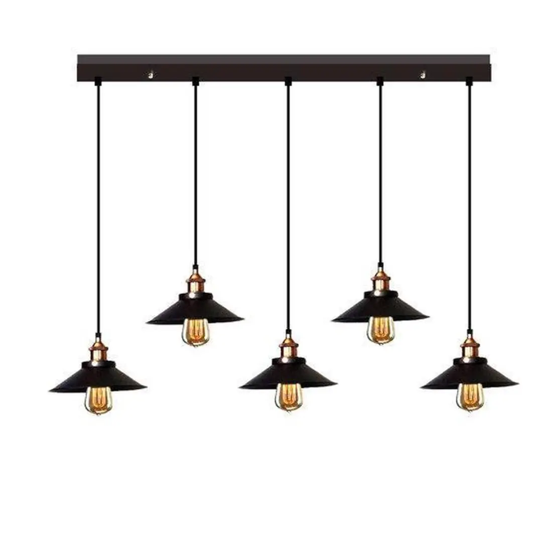 Groenovatie Industrieel Design Hanglamp 5 Kappen Ø18,5cm
