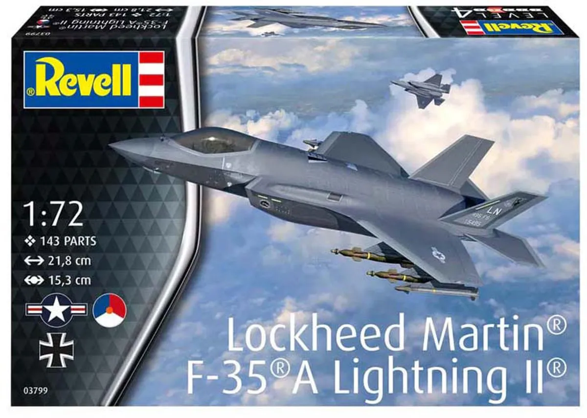 Revell 03799 Lockheed Martin F-35A Lightning II Modelbouwpakket 1:72 - Multi