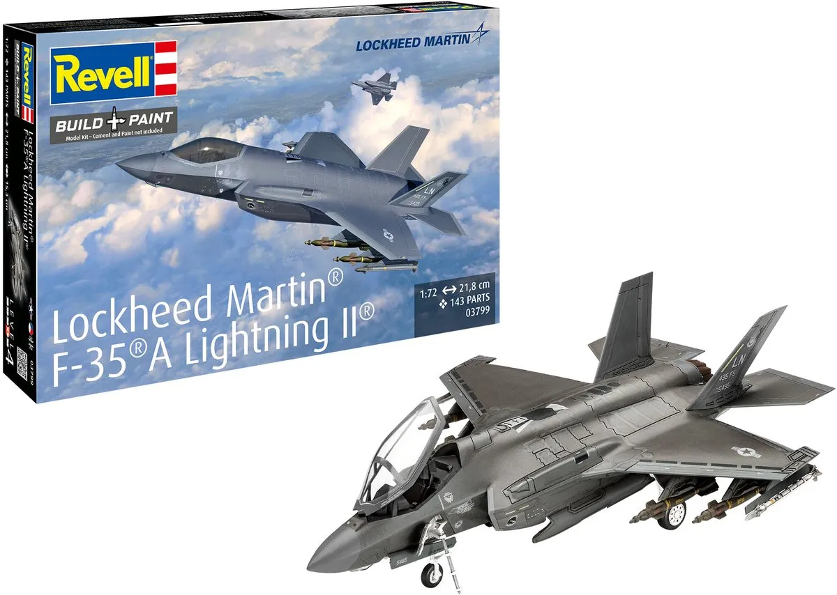 Revell 03799 Lockheed Martin F-35A Lightning II Modelbouwpakket 1:72 - Multi