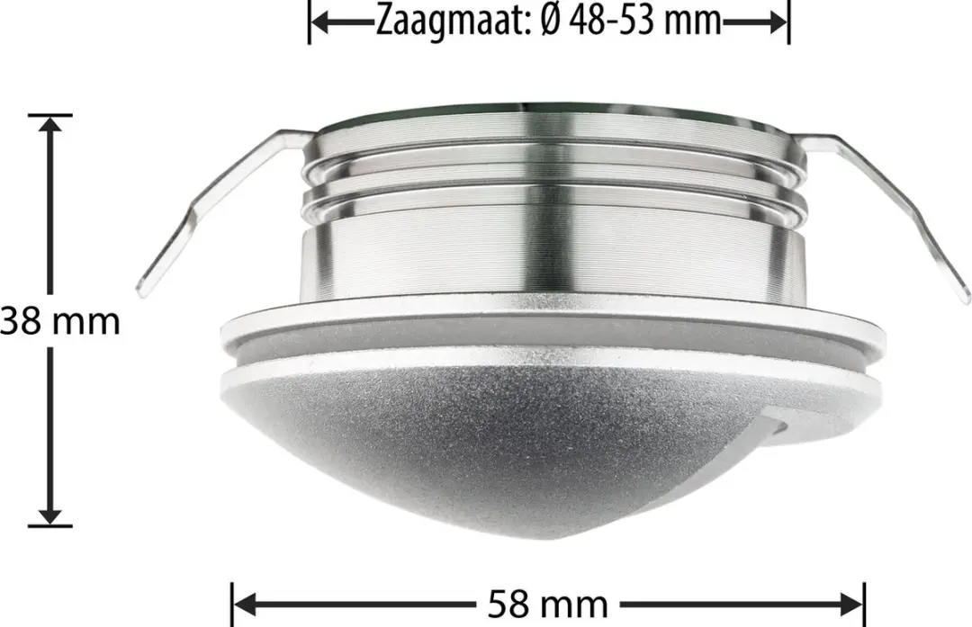 Groenovatie Inbouwspot LED 3W - Ø58mm - Aluminium - Warm Wit