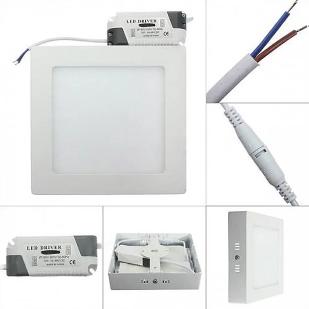 Groenovatie LED Paneel Plafondlamp 24W 30x30cm Warm Wit - Opbouw - Grijs