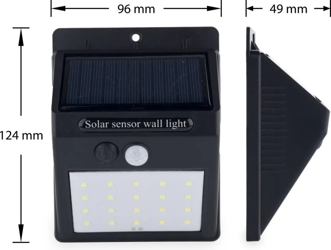 Groenovatie LED Buitenwandlamp Zwart 1,5W - Zonne-energie
