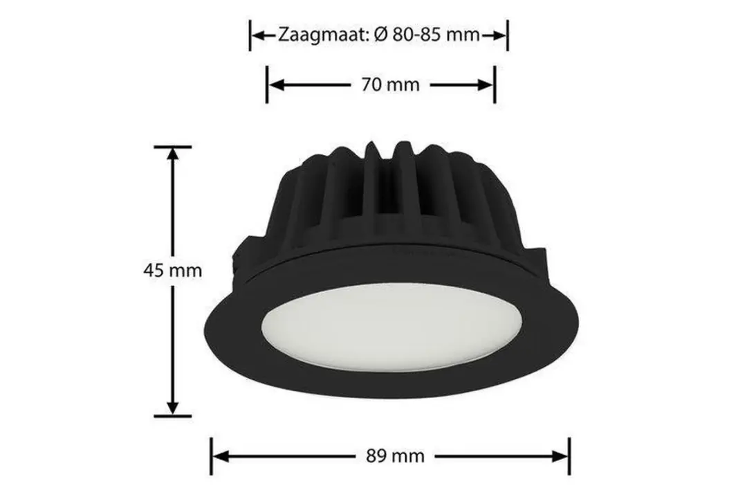 Groenovatie LED Inbouwspot 3W - 10 Stuks - IP65 Zwart