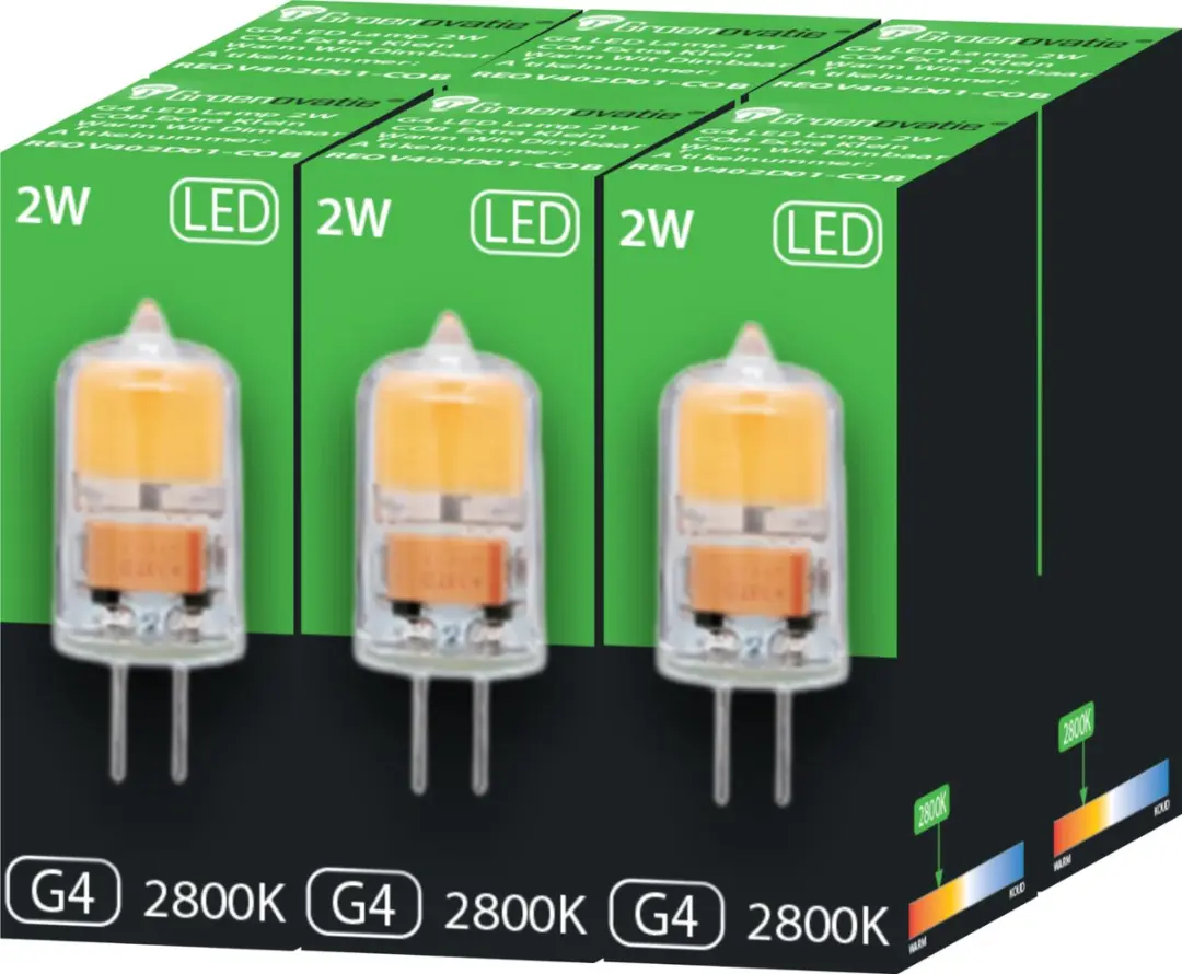 Groenovatie LED G4 Lamp 2W Warm Wit Dimbaar - 6 Stuks - afbeelding 6 van 6