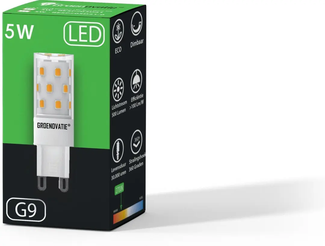 Groenovatie LED Lamp G9 5W - Extra Warm Wit - 2800K