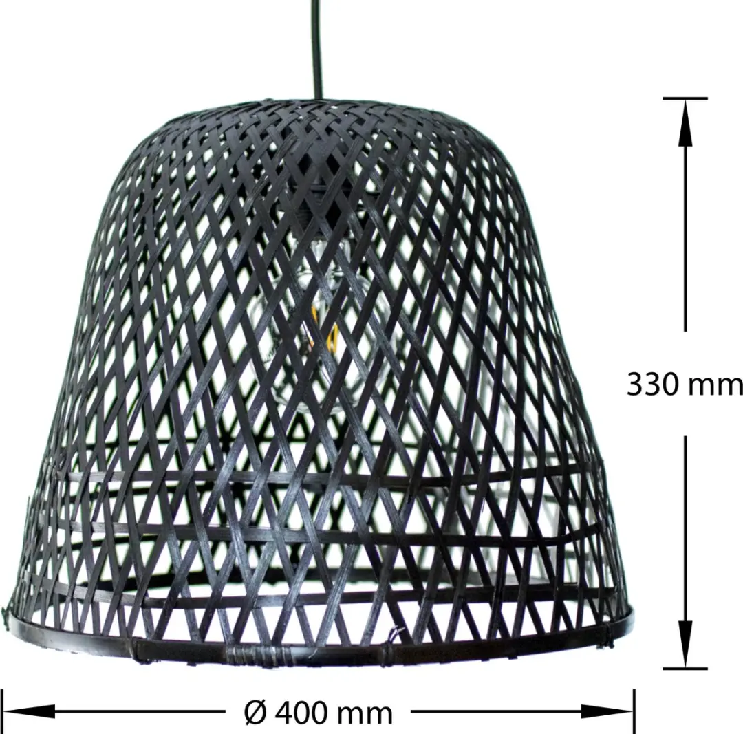 Groenovatie Bamboe Hanglamp Zwart - Ø40cm