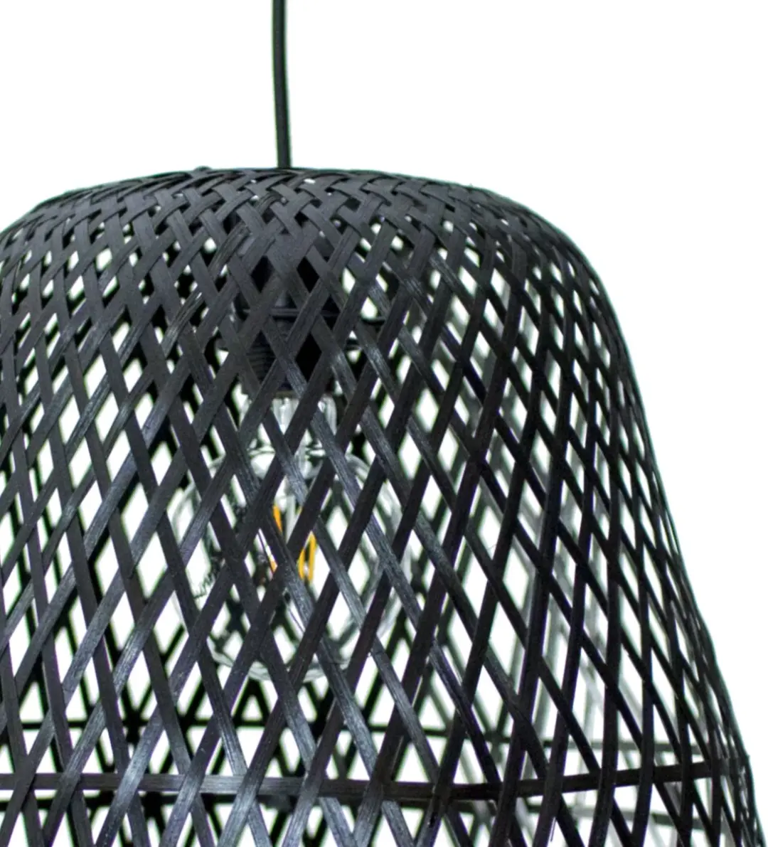 Groenovatie Bamboe Hanglamp Zwart - Ø40cm