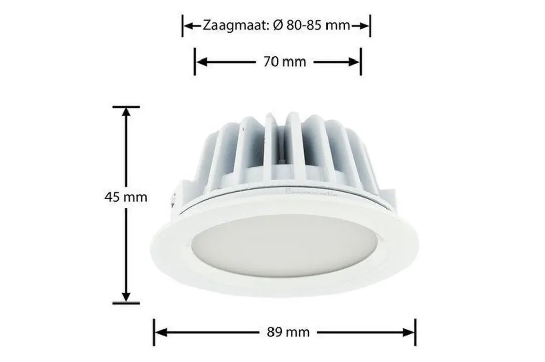 Groenovatie LED Inbouwspot 3W IP65 - Ø89mm - Wit - afbeelding 6 van 6