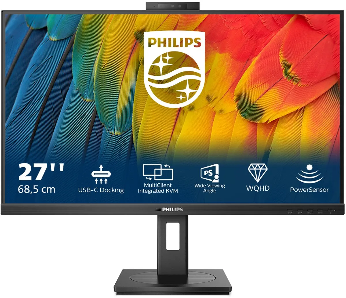 Philips 27B1U5601H Monitor 27" QHD - 5MP Webcam - Schwarz - afbeelding 6 van 6