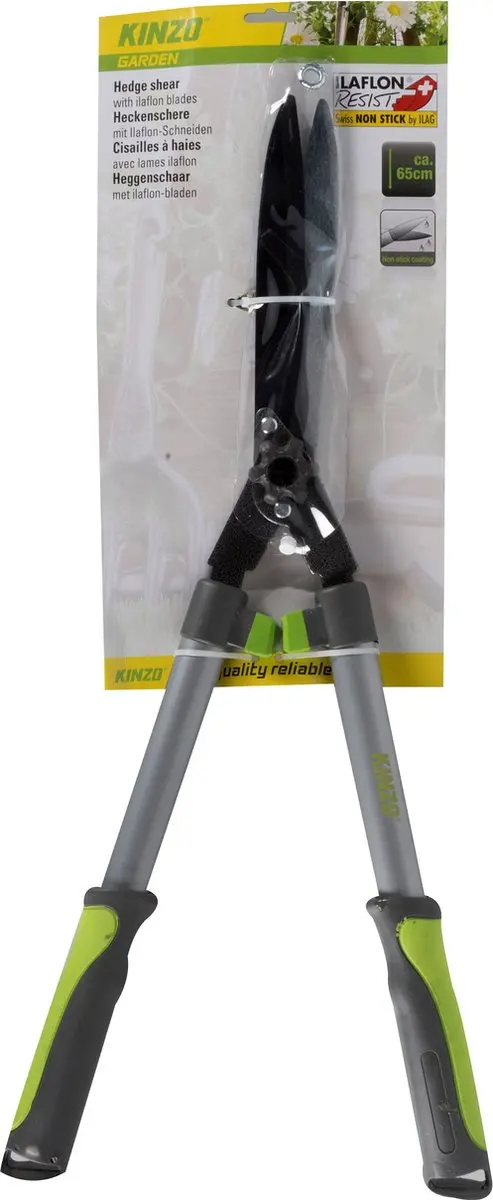 Kinzo Heggenschaar 65cm - Roestbestendig Non-Stick Bladen - Grijs/Groen - afbeelding 4 van 4