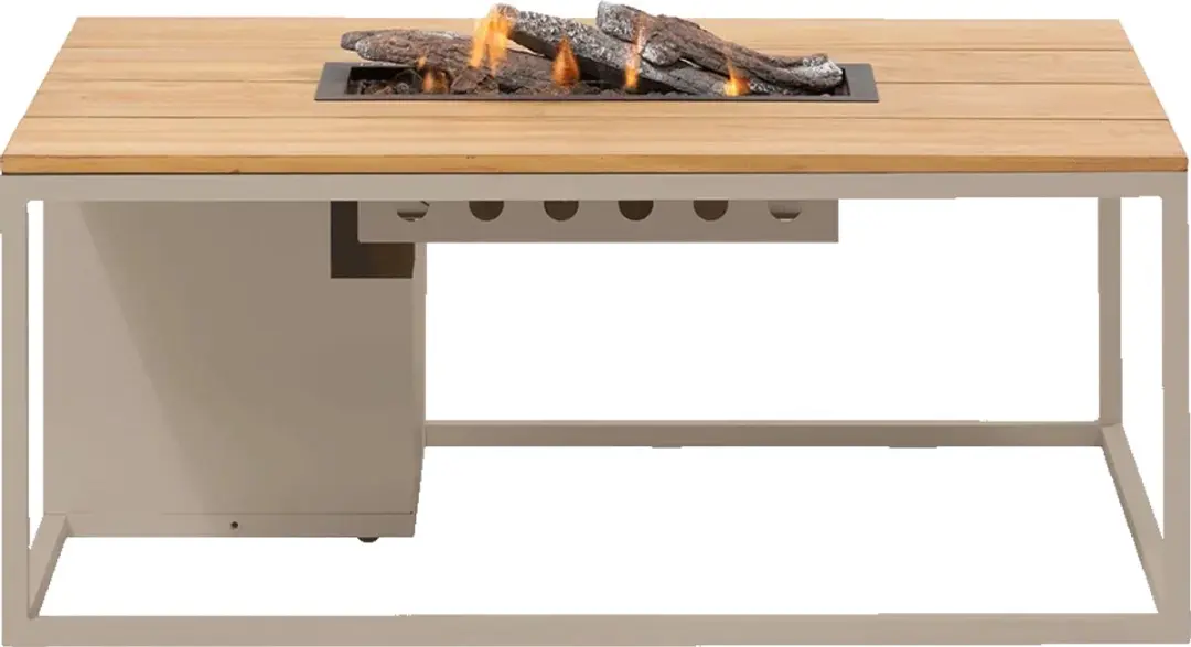 Cosi Cosiloft 120 Vuurtafel Sandy Beige Frame / Teak Top 120 x 80 cm