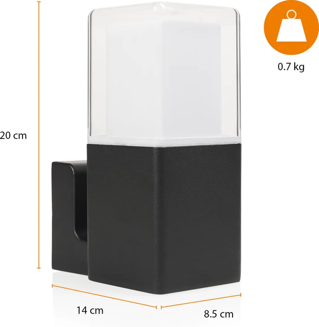 Smartwares OOL-50015 Wandlamp Buiten 12W - 800 Lumen - Zwart/Wit - afbeelding 6 van 6