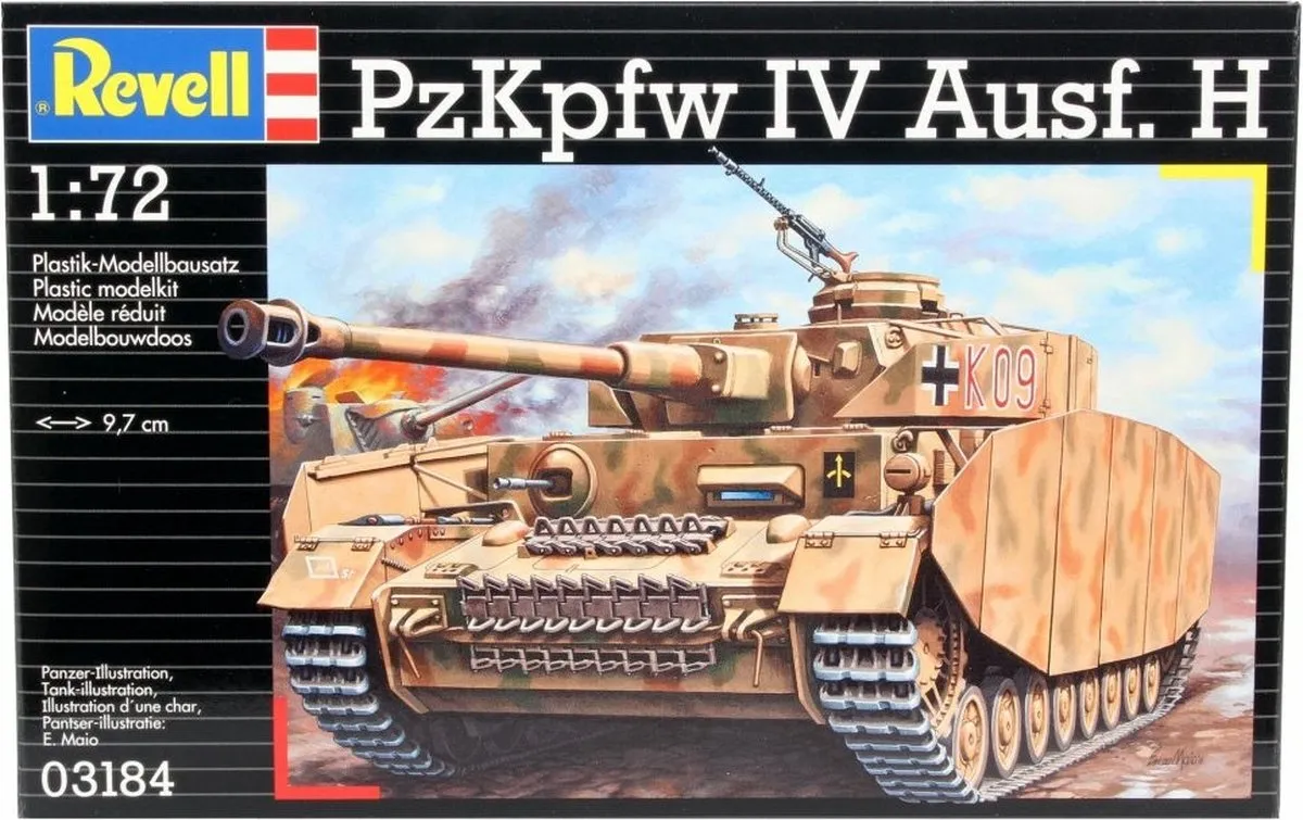 Revell PzKpfw. IV Ausf.H Tank Modelbouwpakket 1:72 - 204 Onderdelen - Multi