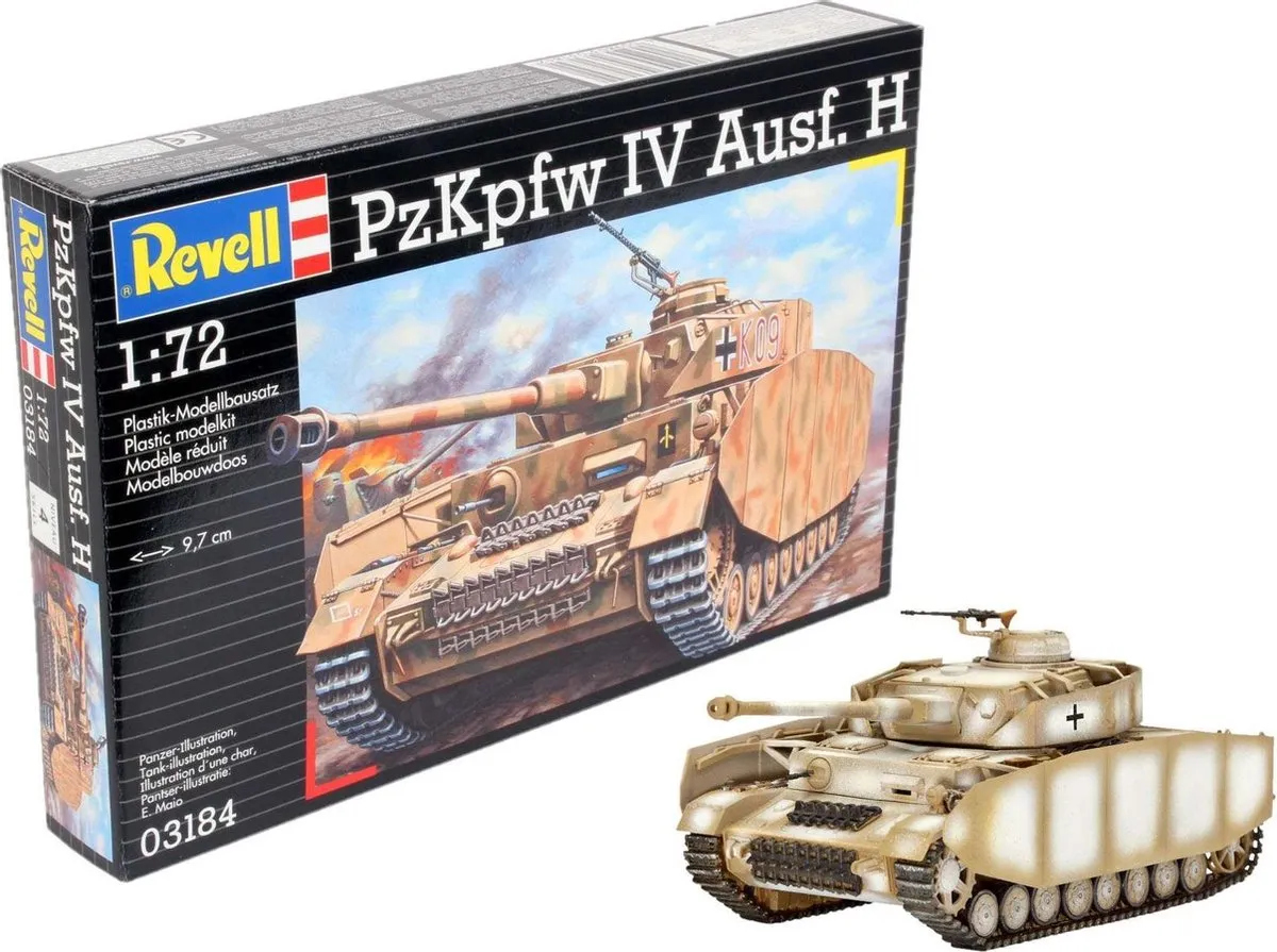 Revell PzKpfw. IV Ausf.H Tank Modelbouwpakket 1:72 - 204 Onderdelen - Multi