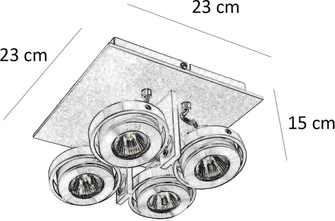 Artdelight Spot Meist 4 Lichtpunten Vierkant - 23cm - Wit