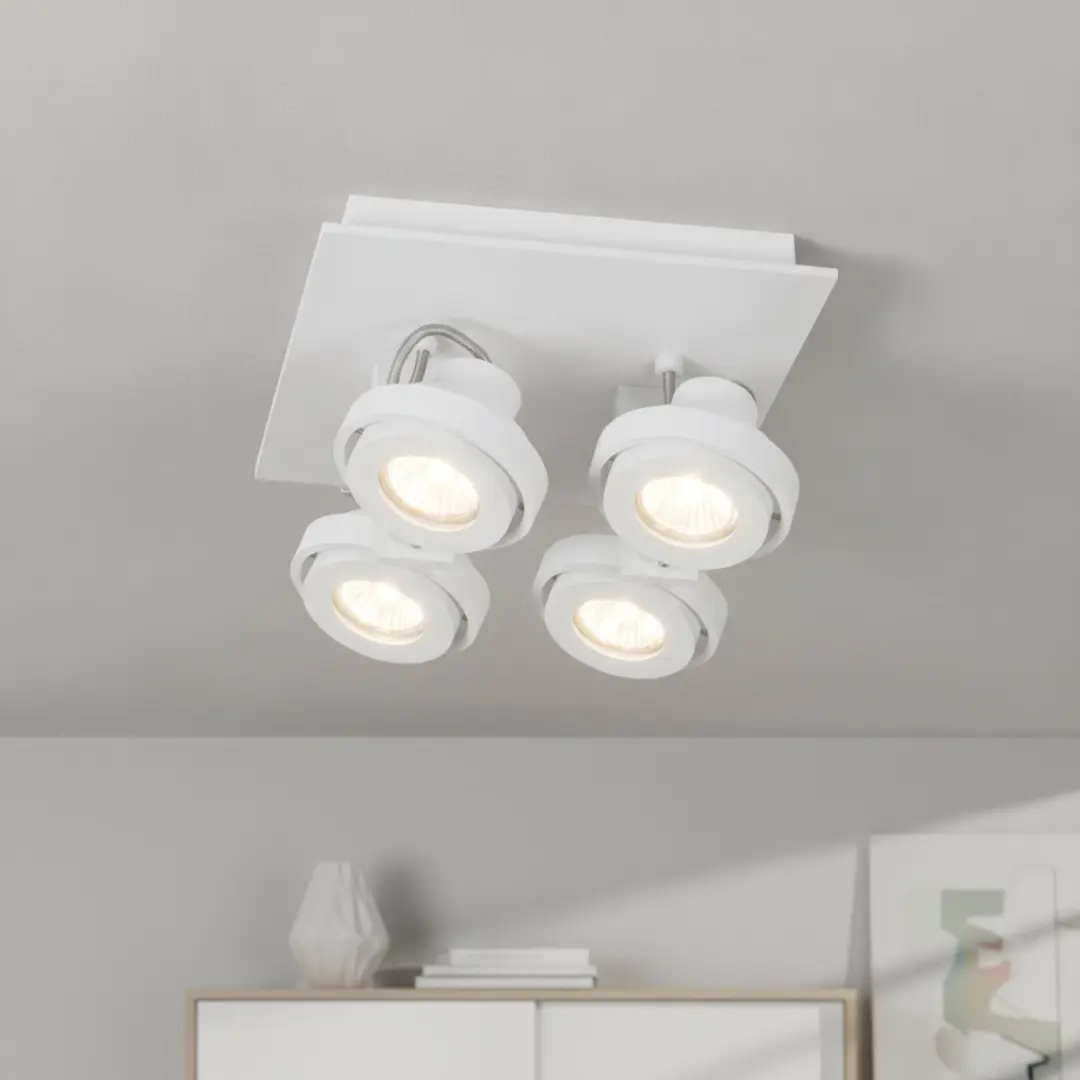 Artdelight Spot Meist 4 Lichtpunten Vierkant - 23cm - Wit