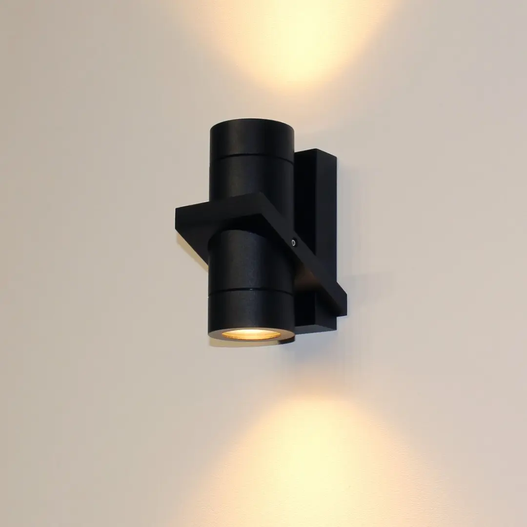 Artdelight Wandlamp Double 16x8,5cm - 2 Lichtpunten - Zwart