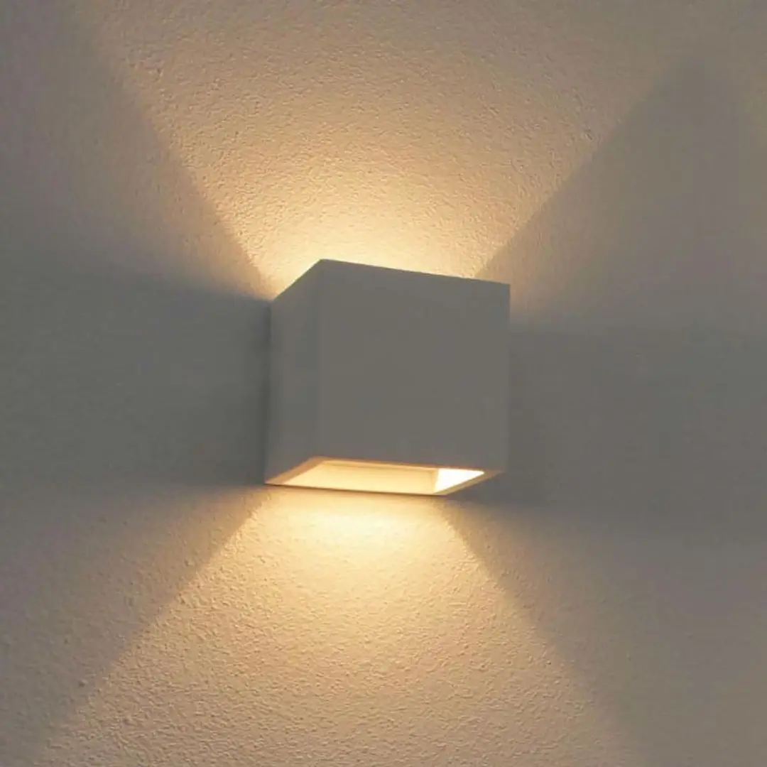 Artdelight Plaster Wandlamp 11,5x11,5cm - Warm wit