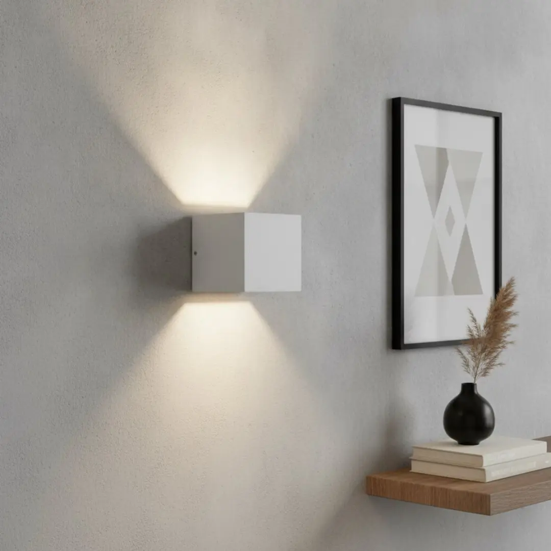 Artdelight Plaster Wandlamp 11,5x11,5cm - Warm wit