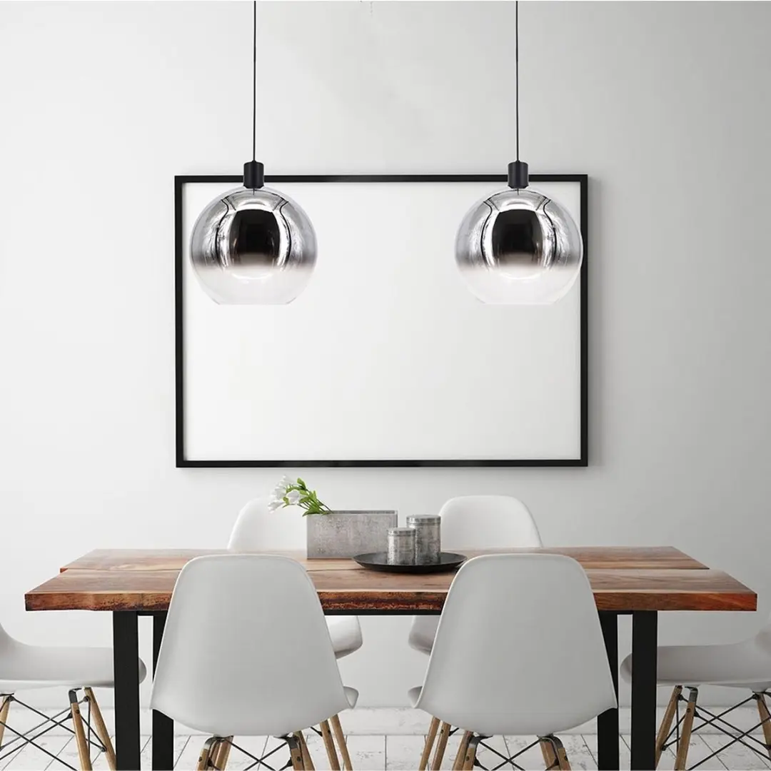 Artdelight Hanglamp Rosario Ø30cm - Chroom/Zwart