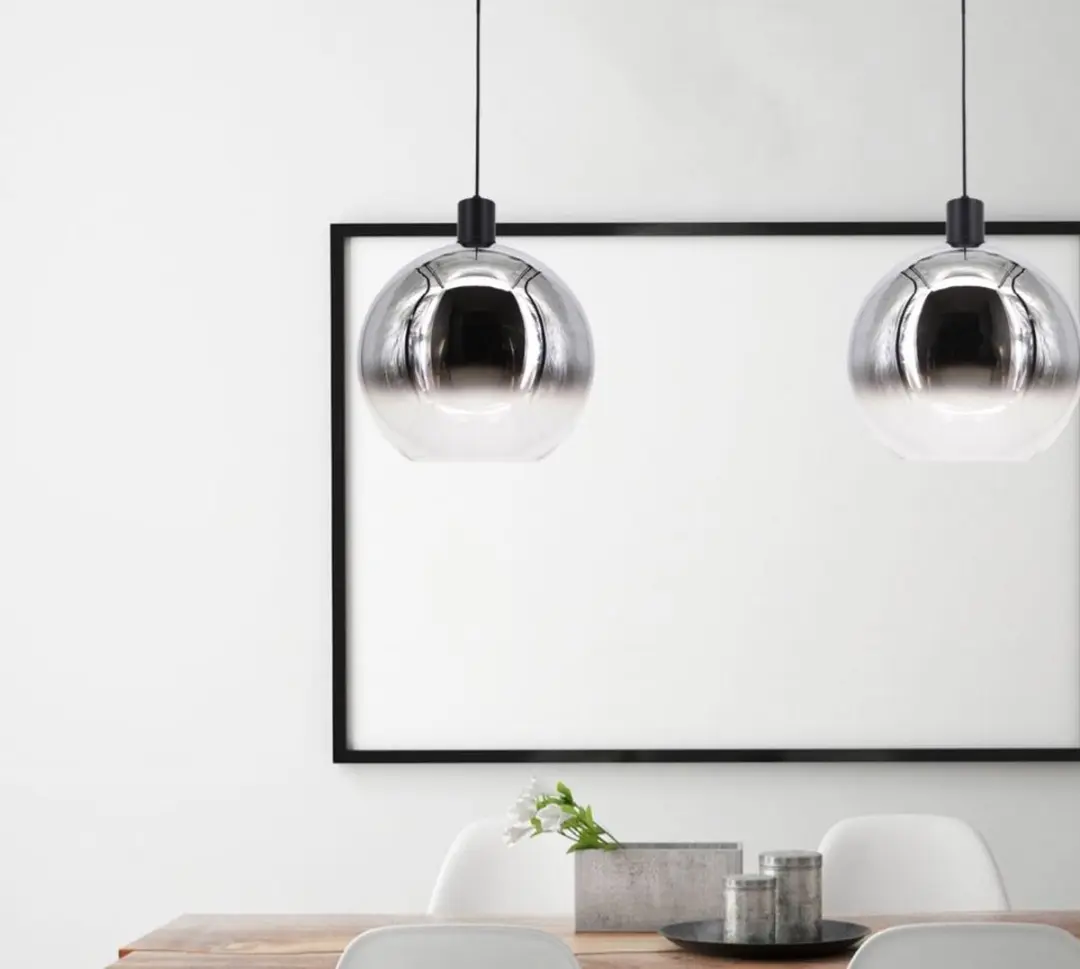 Artdelight Hanglamp Rosario Ø30cm - Chroom/Zwart