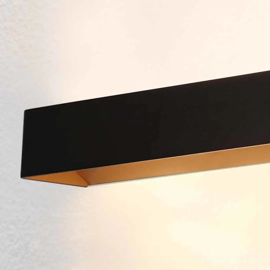 Artdelight Mainz Wandlamp XL - 2x660lm - Zwart/Goud