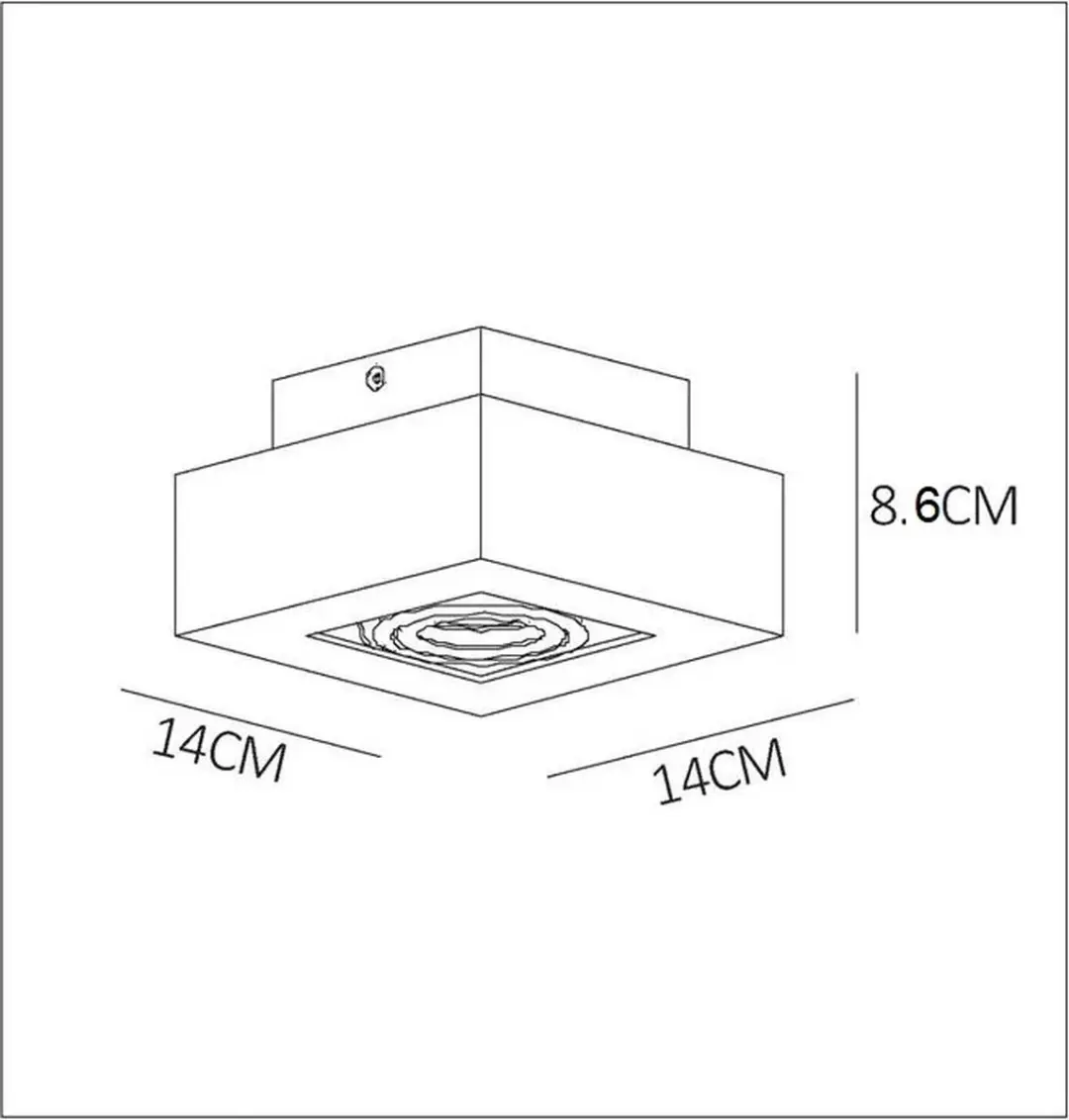 Artdelight Spot Bosco 1 Lichtpunt 14x14cm - Wit/Zwart