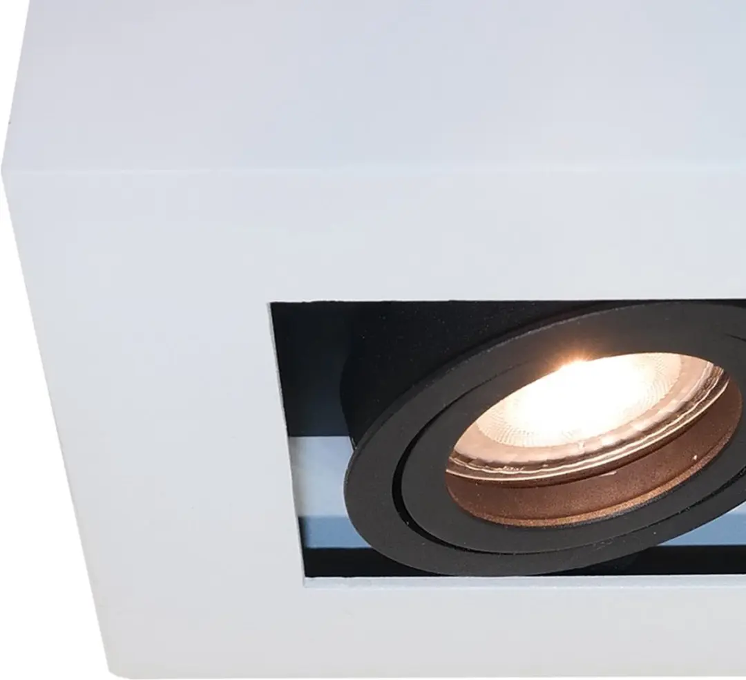 Artdelight Spot Bosco 1 Lichtpunt 14x14cm - Wit/Zwart