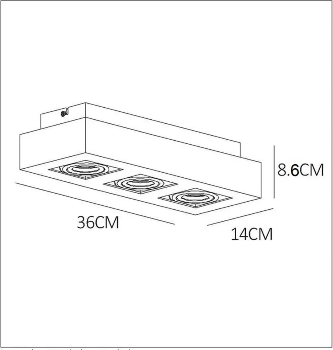 Artdelight Spot Bosco 3 Licht - 3x35W - 14cm - Wit/Zwart