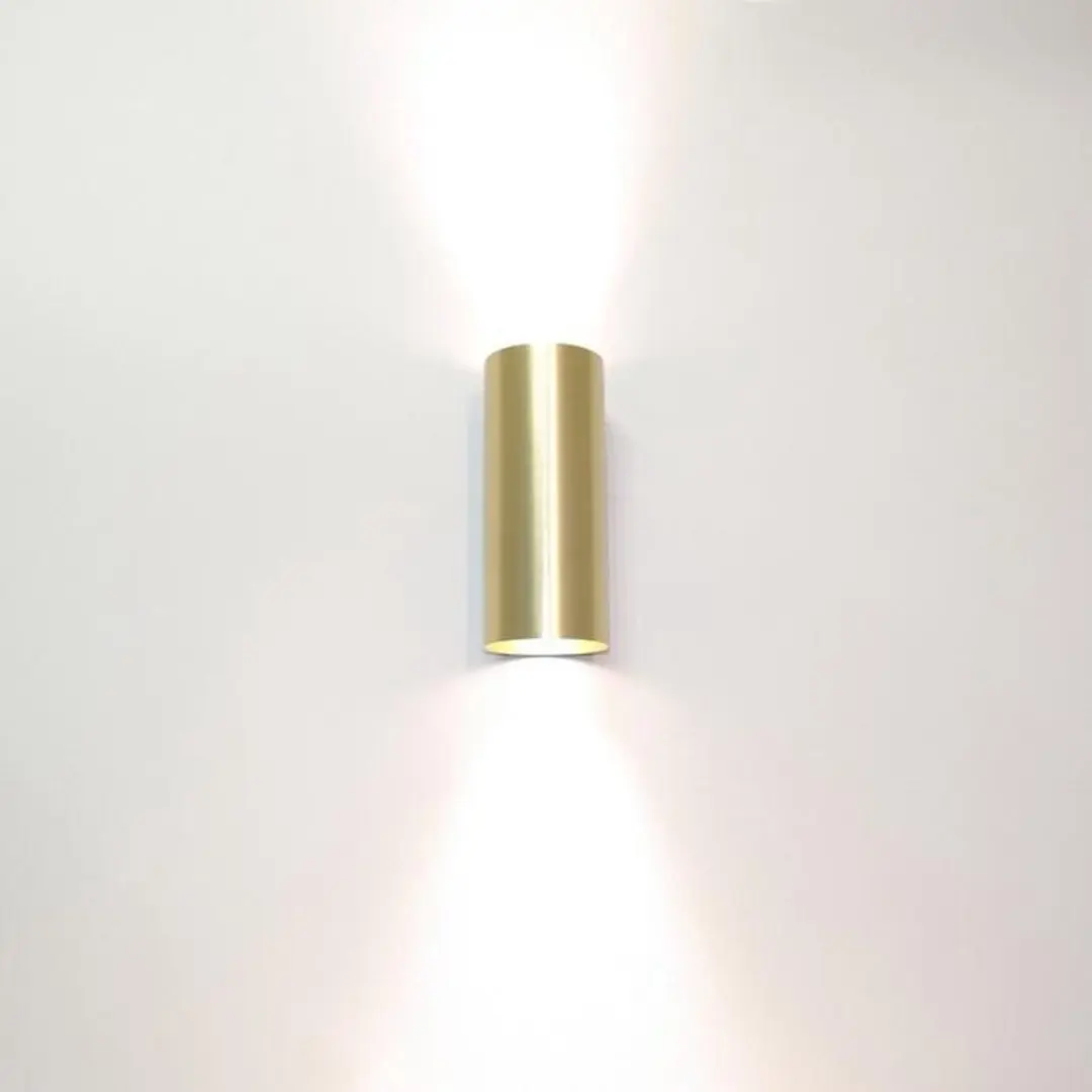 Artdelight Roulo Wandlamp - 2 Lichtpunten - Ø6,5cm - Goud