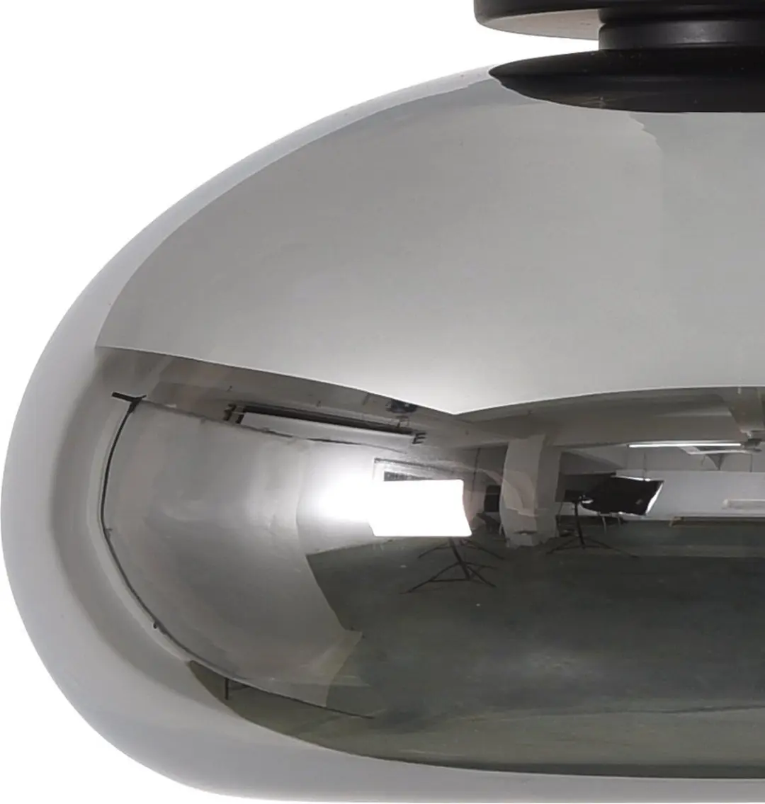 Artdelight Paradise Plafondlamp Ø28cm - Rookglas - Zwart