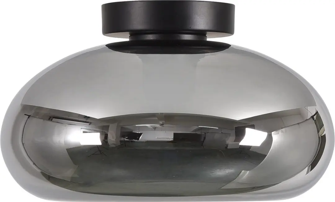 Artdelight Paradise Plafondlamp Ø28cm - Rookglas - Zwart