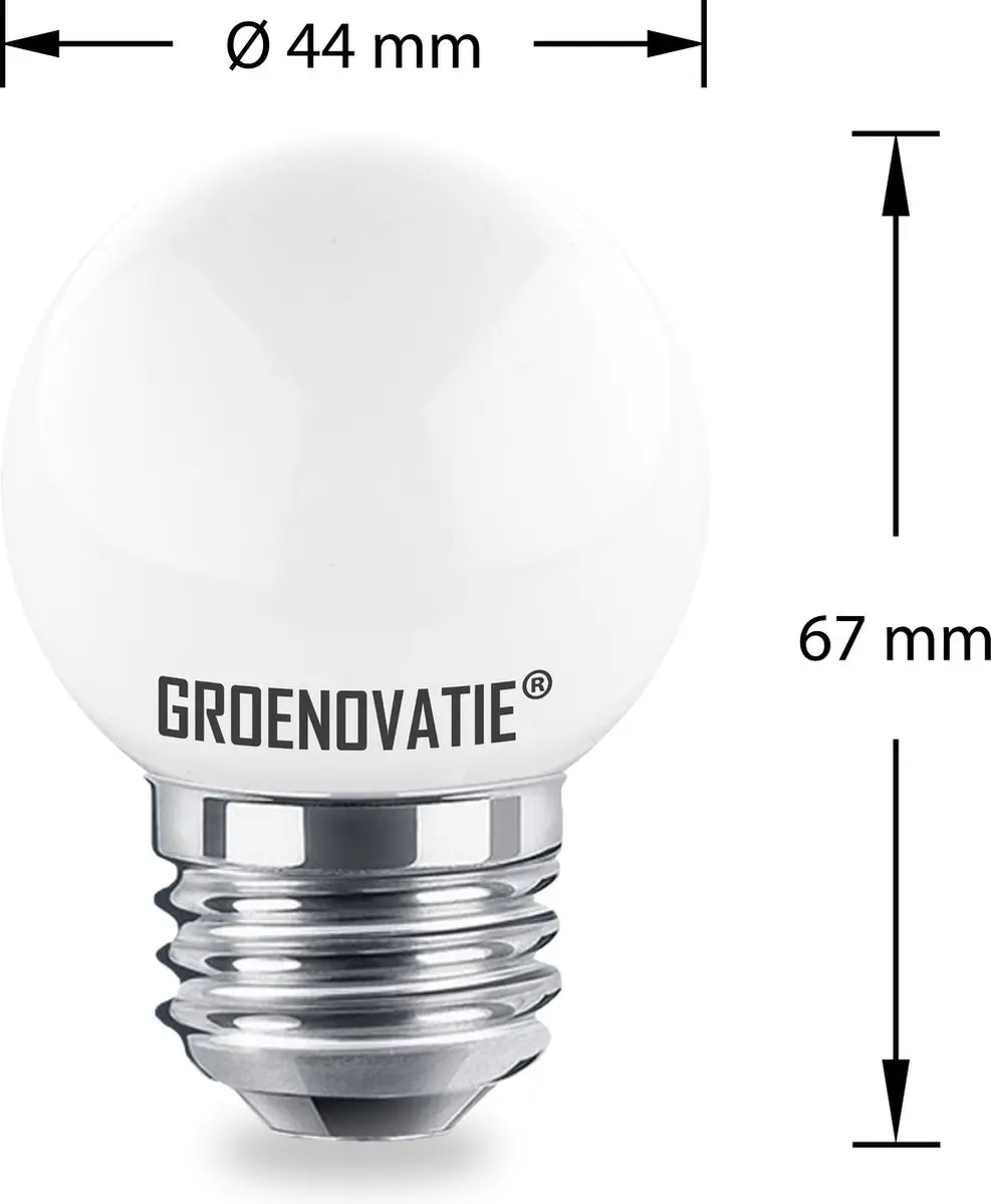 Groenovatie E27 LED G45 1.5W Warm Wit Mat