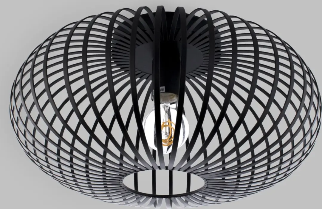 Groenovatie Metalen Plafondlamp E27 - Zwart - Ø40cm