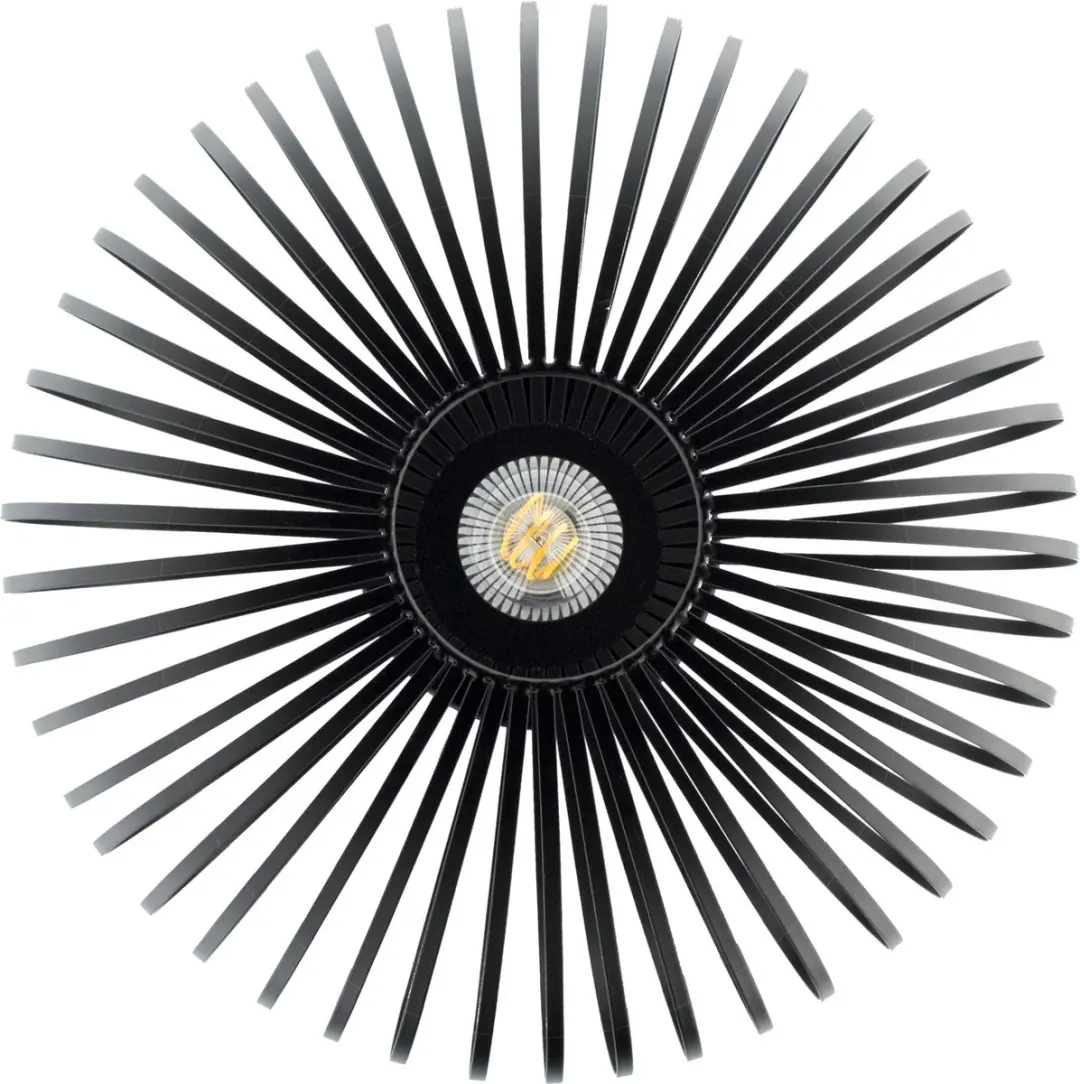 Groenovatie Metalen Plafondlamp E27 - Zwart - Ø40cm