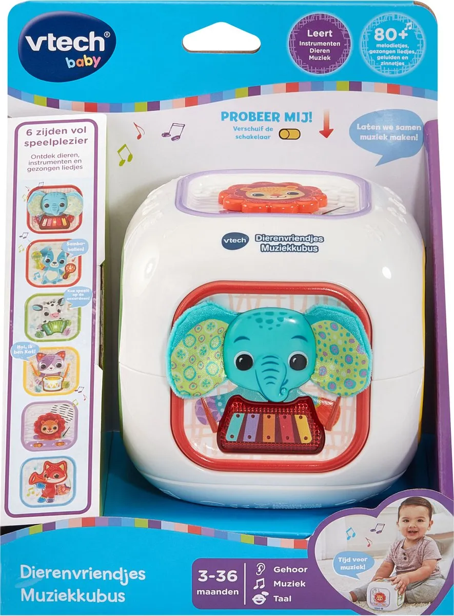 VTech Dierenvriendjes Muziekkubus 80-574123 - Educatief Speelgoed - Multicolor