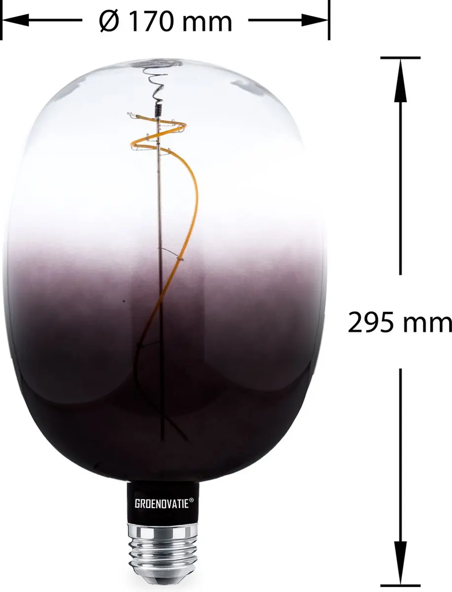 Groenovatie E27 LED Filament XL Half Smoke - 6W Warm Wit Dimbaar