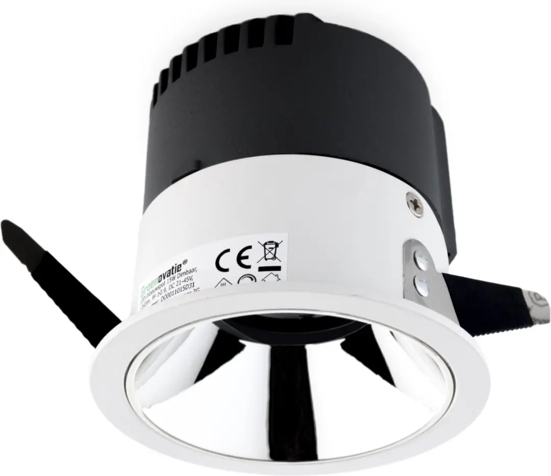 Groenovatie LED Inbouwspot 15W CREE - Ø108mm - Kantelbaar - Wit/Zilver