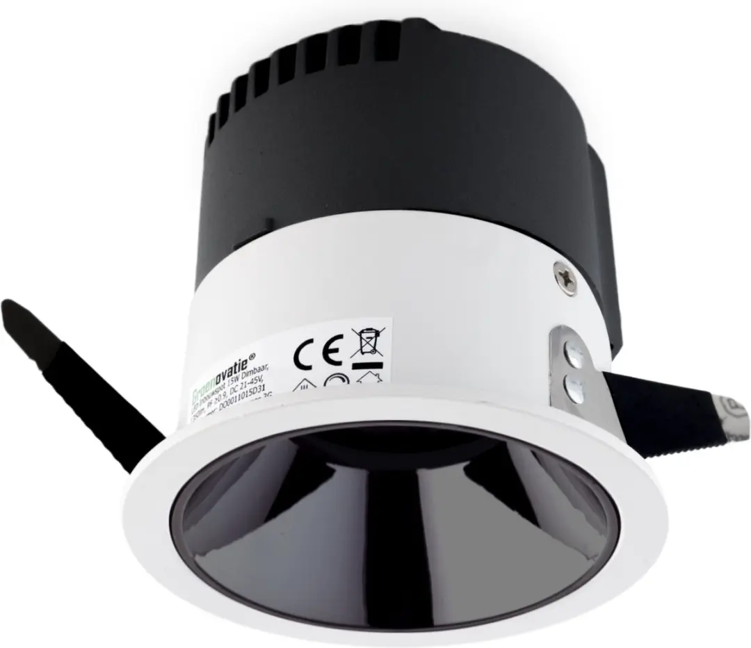 Groenovatie LED Inbouwspot 15W CREE - Ø108mm - Kantelbaar - Wit/Chroom