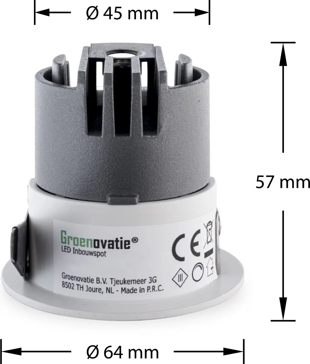 Groenovatie LED Inbouwspot 5W CREE - Wit/Koper