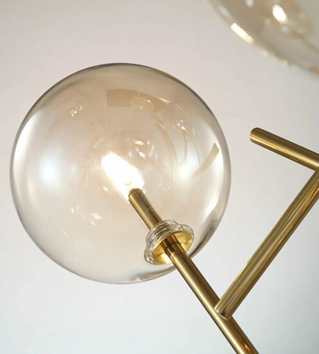Groenovatie Glazen Design Hanglamp 6 Bollen - Amber - G4 - 75x80cm - afbeelding 6 van 6