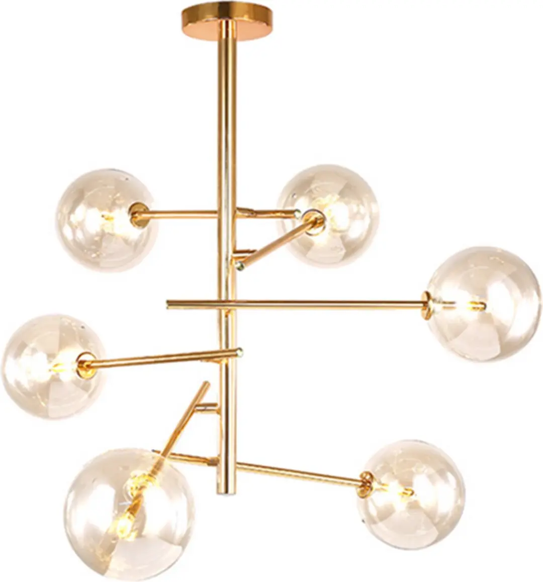 Groenovatie Glazen Design Hanglamp 6 Bollen