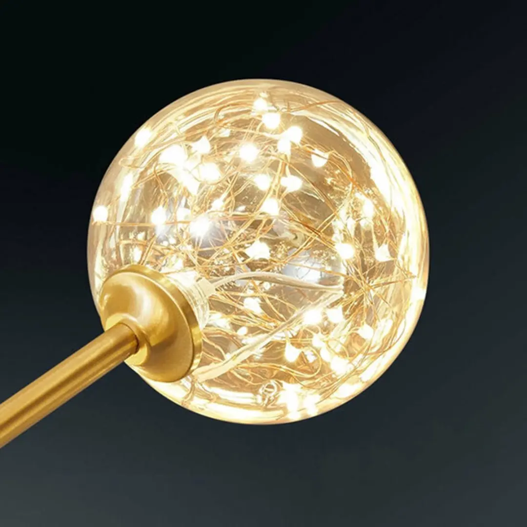 Groenovatie Dijon Glazen Design Hanglamp - 9 Bollen - Ø85cm - Goud