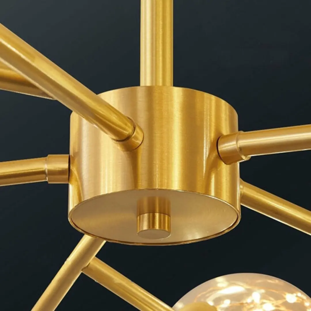 Groenovatie Dijon Glazen Design Hanglamp - 9 Bollen - Ø85cm - Goud