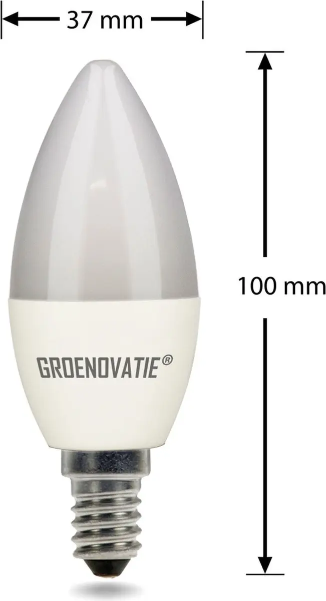 Groenovatie E14 LED Kaarslamp 5W Warm Wit - 10 Stuks
