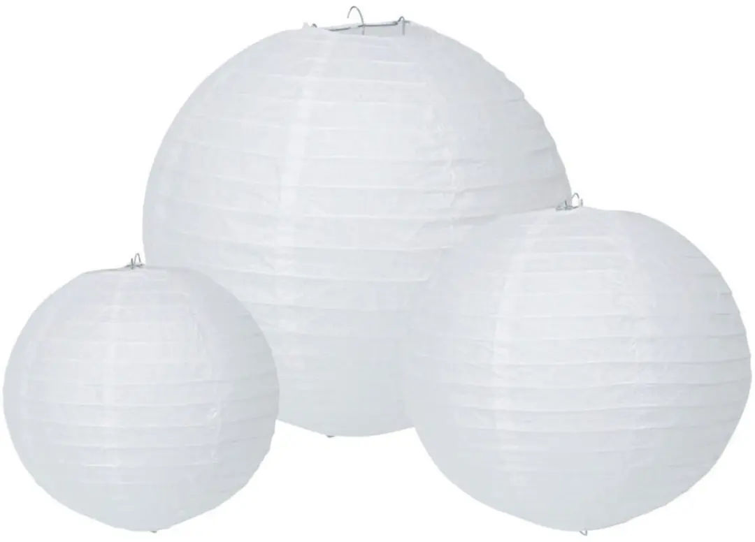 Lampion papier rosegoud wit decoratie set van 6 multicolor feest.